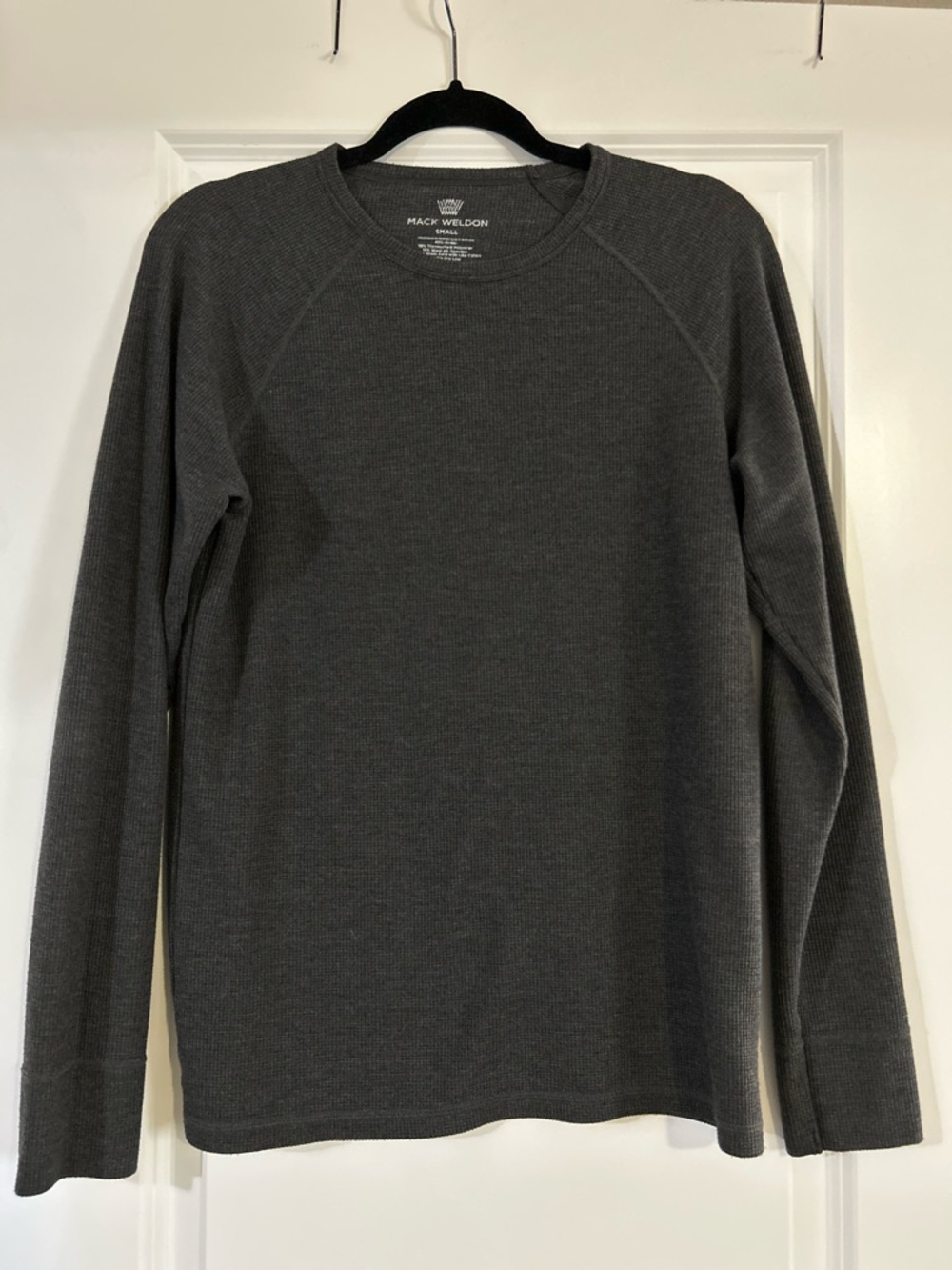 Mack Weldon Dark Charcoal Long-Sleeve Thermal Crew